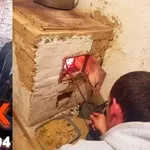 Стройка печки в доме на даче ремонт старой печи кладка новой Макеевка 