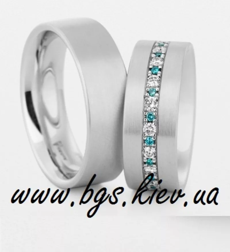 Обручальные кольца из белого золота на заказ Киев 5
