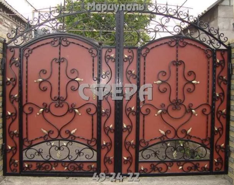 Кованые ворота,  распашные,  откатные,  решетчатые,  металлические калитки,  художественная ковка 3