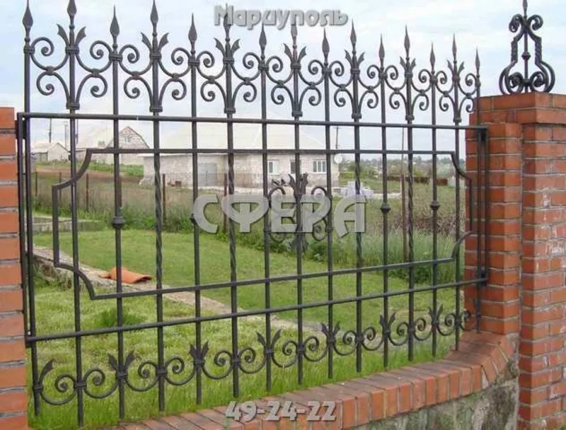 Кованые ворота,  распашные,  откатные,  решетчатые,  металлические калитки,  художественная ковка 6