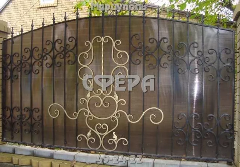 Кованые ворота,  распашные,  откатные,  решетчатые,  металлические калитки,  художественная ковка 2