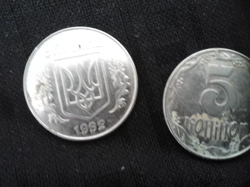 монеты 5 копеек 1992г. украина,  из необычного металла