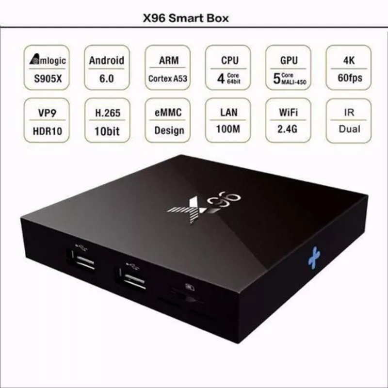 Приставка Смарт ТВ. X96 TV Box 2/16 GB,  Android 6. Гарантия! 5